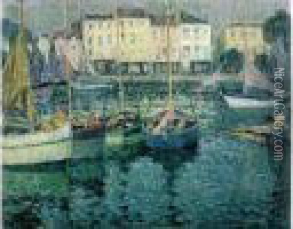 Les Barques Bleues, Le Croisic Oil Painting - Henri Eugene Augustin Le Sidaner