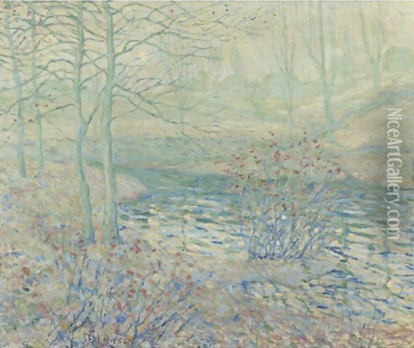 River Landscape 2 Oil Painting - Ernest Lawson