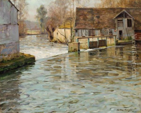 Along A River, France Oil Painting - Louis Aston Knight