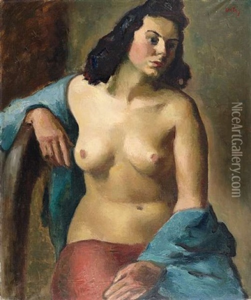 Weiblicher Halbakt Oil Painting - Manuel Ortiz De Zarate