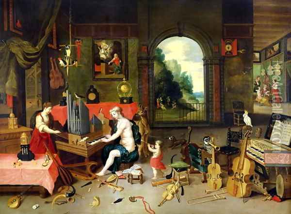 Allegory of Hearing Oil Painting - Jan van Kessel