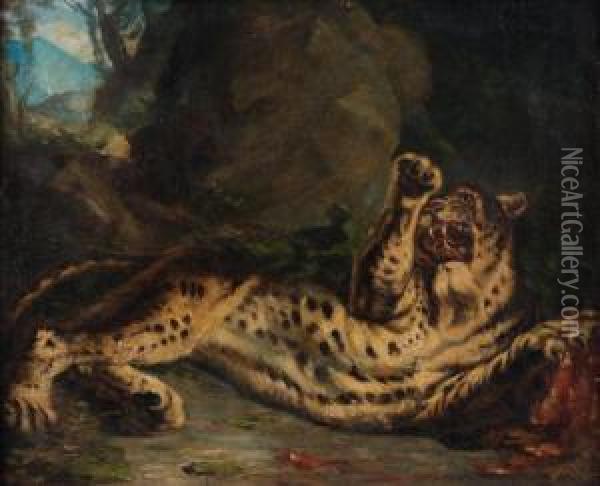 Le Festin Du Tigre Oil Painting - Leon Louis Riesener