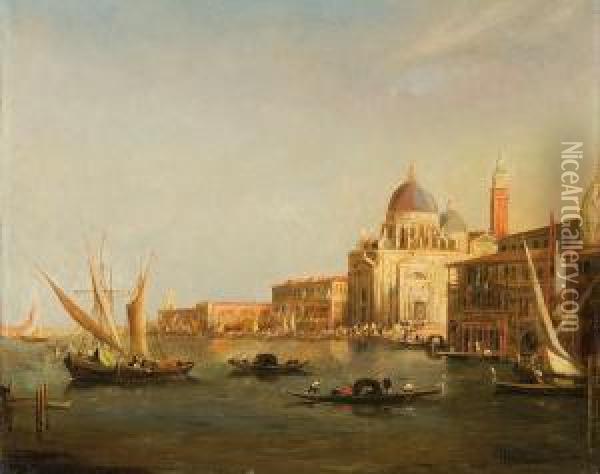 Canale Grande (widok Na S. Maria Dellasalute) Oil Painting - Axel Herman Haig