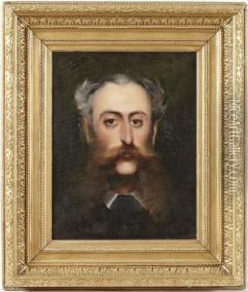 Portrait D'homme A La Moustache Oil Painting - Louise Abbema