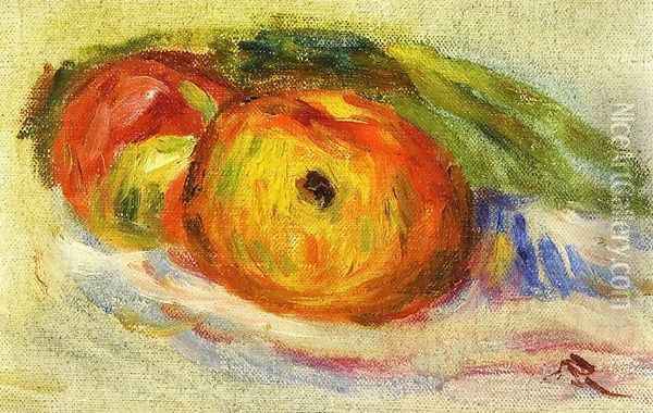 Two Apples Oil Painting - Pierre Auguste Renoir