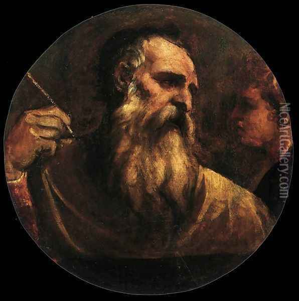 St Matthew Oil Painting - Tiziano Vecellio (Titian)