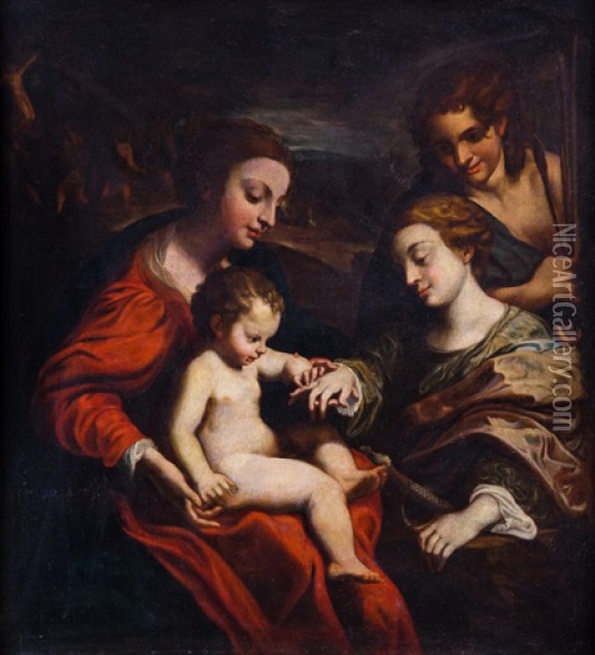 Bodas Misticas De Santa Catalina Oil Painting -  Correggio