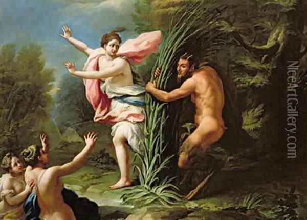 Pan and Syrinx Oil Painting - Paolo di Matteis