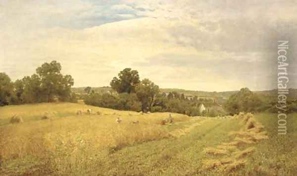 Haymaking Oil Painting - John Clayton Adams