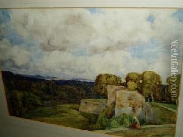 Ramparts At Montreuil Oil Painting - Herbert Hughes Stanton
