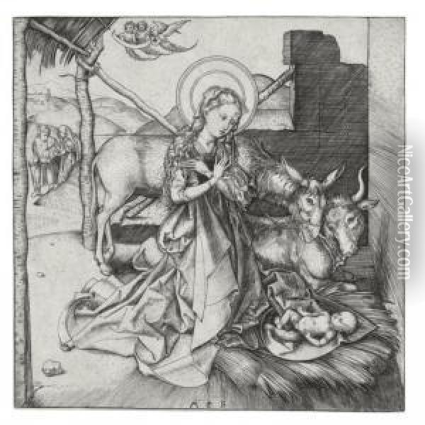 The Nativity (bartsch 5; Lehrs, Hollstein 4) Oil Painting - Martin Schongauer
