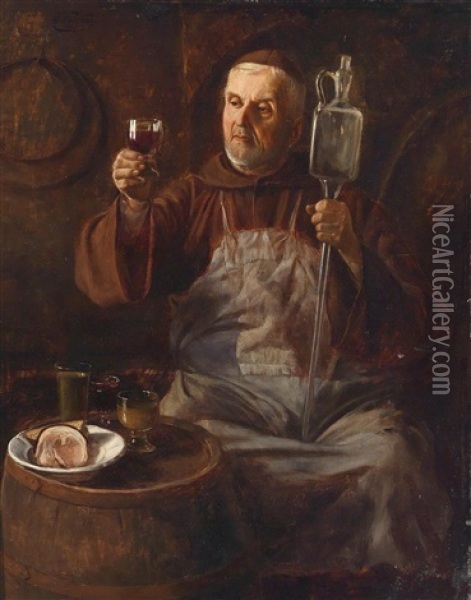 Die Weinverkostung Oil Painting - Ludwig Valenta