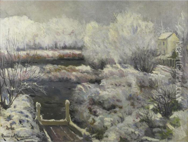 Winter Landscape Oil Painting - Alexander Altmann
