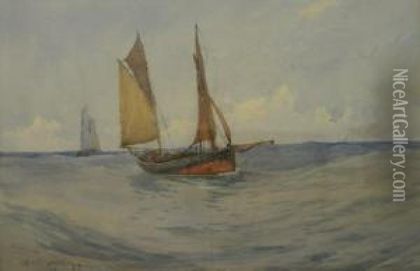 Scarborough Yawl Oil Painting - Ernst Dade