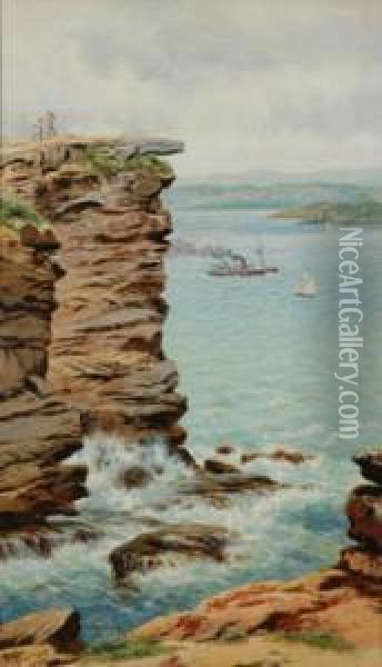 The Gap South Head Port Jackson Oil Painting - James Alfred Turner