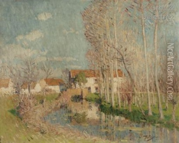 Le Moulin Sur La Riviere Oil Painting - Pierre Eugene Montezin