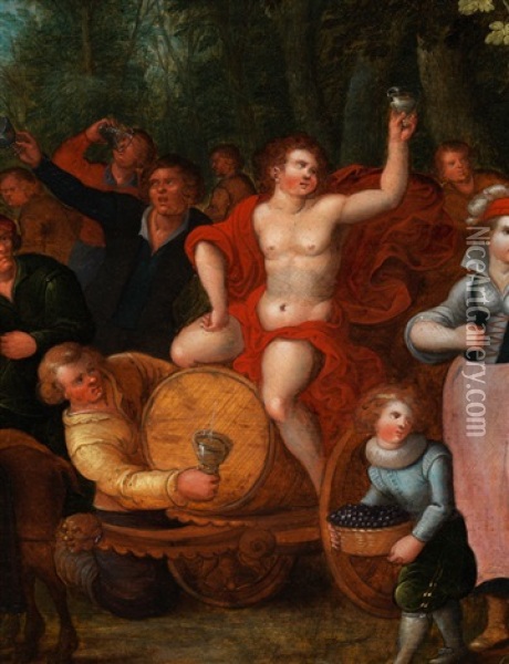 Der Triumph Des Bacchus Oil Painting - Louis de Caullery