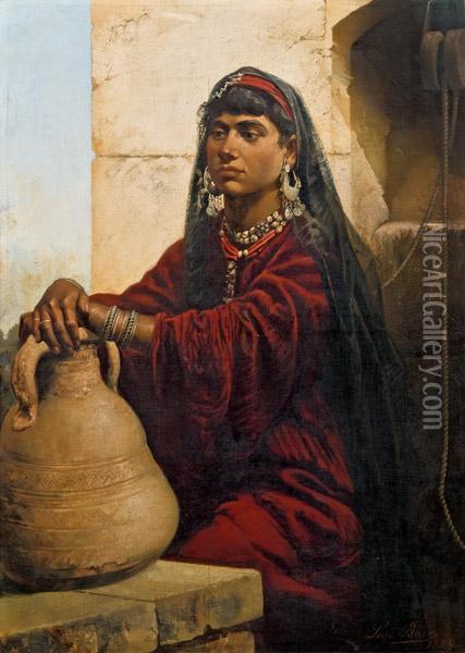 Orientalin Am Brunnen Oil Painting - Leopold Bara