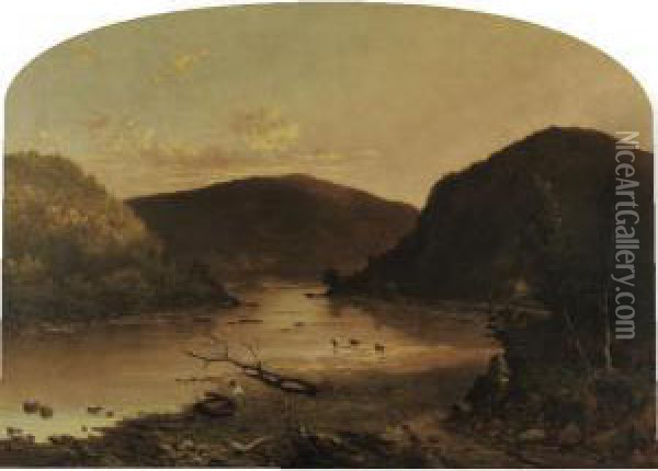 Husatonic River Oil Painting - Walter Mason Oddie
