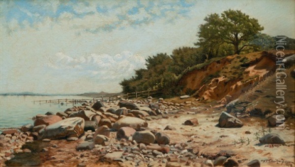 At The Baltic Sea Oil Painting - Niels Frederik Schiottz-Jensen