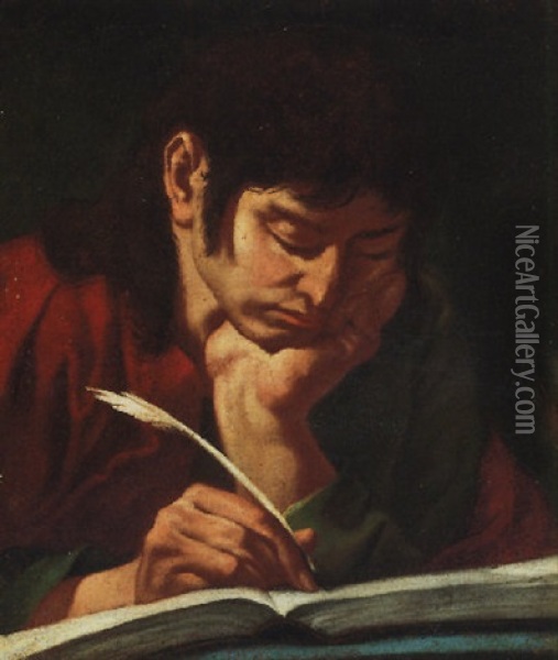 Saint John The Evangelist Oil Painting - Giovanni Battista Piazzetta