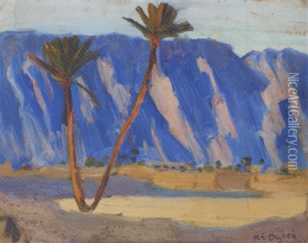 Les Deux Palmiers Oil Painting - Paul Emile Dubois