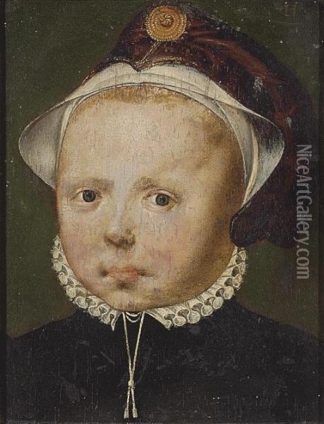 Portrait Of A Boy, Bust-length, In A Cap Oil Painting - Ludger Tom Ii Ring