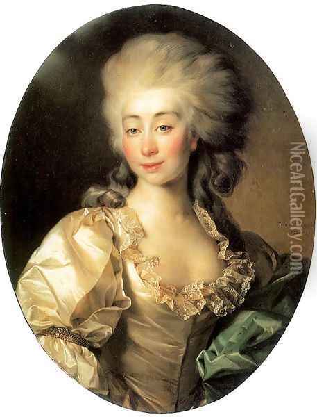 Portrait of Duchess Ursula Mniszek 1782 Oil Painting - Dmitry Levitsky