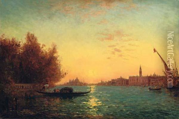 Venise, Grand Canal Oil Painting - Felix Ziem