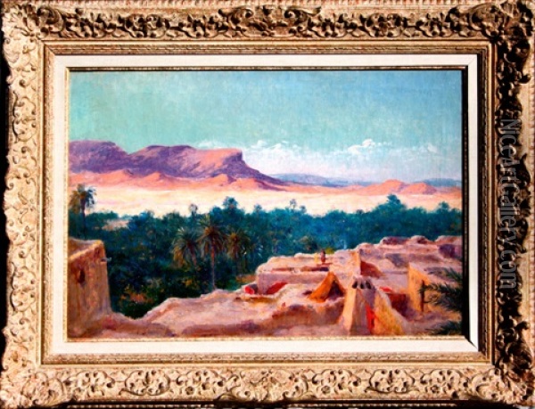 Paysage A Bou-saada Oil Painting - Eugene Jules Delahogue