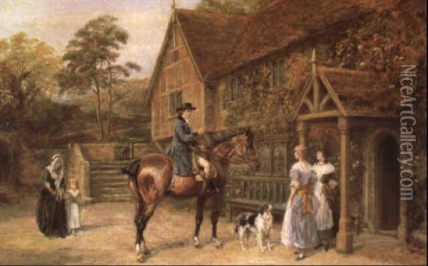 The Squire's Visit Oil Painting - Heywood Hardy