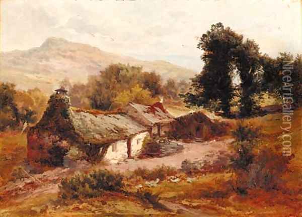 A croft in a Highland landscape Oil Painting - Edward Henry Holder