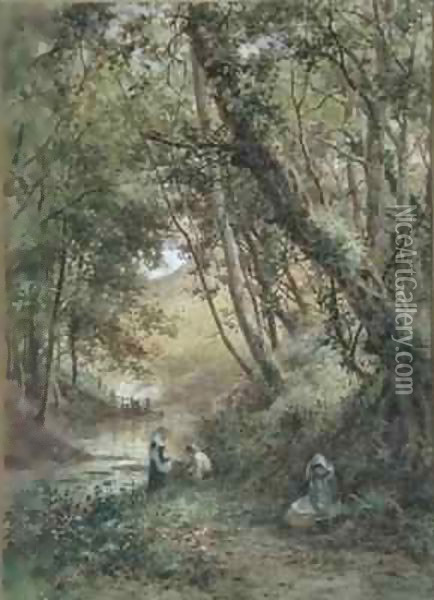 By the Stream Oil Painting - James George Bingley