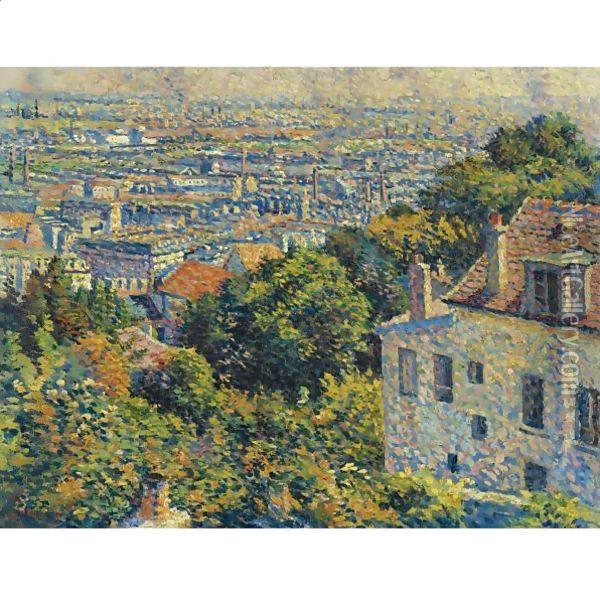 Montmartre, De La Rue Cortot, Vue Vers Saint-Denis Oil Painting - Maximilien Luce