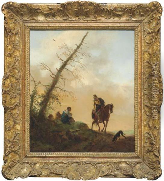 Don Juan Greeting Pretiose And Majombe Oil Painting - Pieter Wouwermans or Wouwerman
