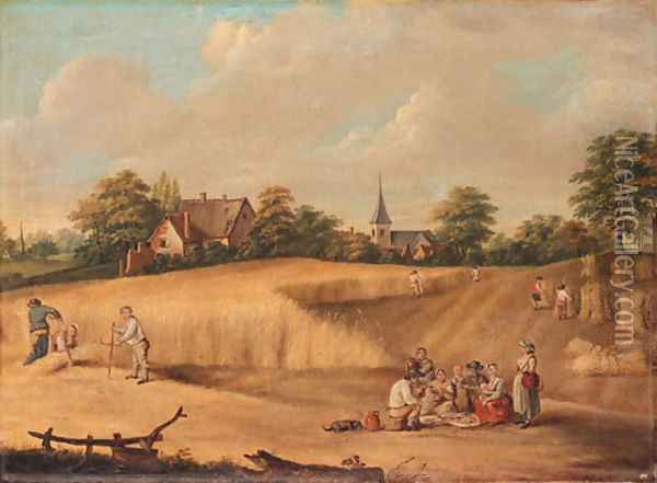 Harvesting Scene Oil Painting - John Nost Sartorius