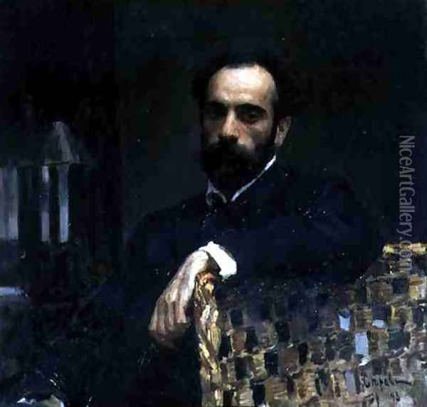 Portrait of the artist Isaak Ilyich Levitan (1860-1900), 1893 Oil Painting - Valentin Aleksandrovich Serov