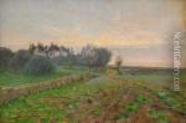 Gronskande Landskap - Bretagne Oil Painting - Carl August Johansson