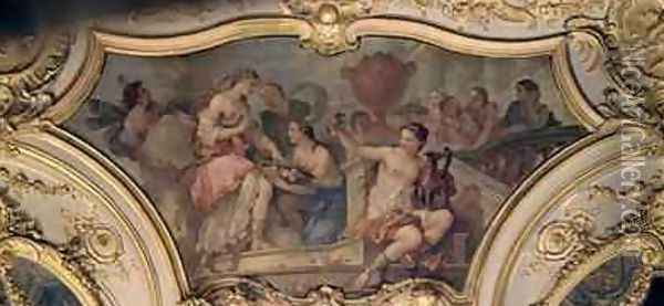 Decorative panel from the Oval Salon illustrating the Story of Psyche 1732-39 Oil Painting - Charles Joseph Natoire