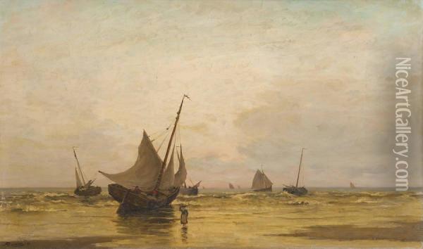 Marine Par Temps Calme Oil Painting - Arthur Bouvier