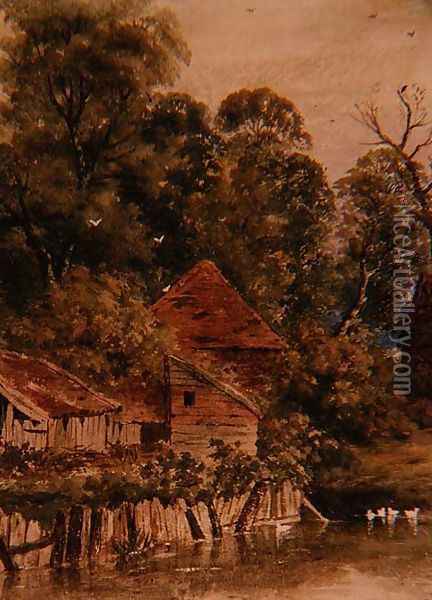 An old cottage Oil Painting - Peter de Wint
