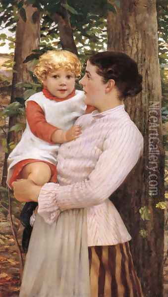 Mother and Child Oil Painting - James Carroll Beckwith