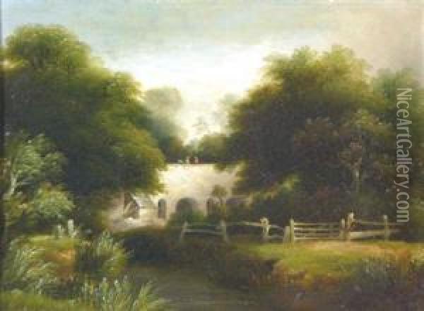 Davys Lime Kilns, Countess Weir, Exeter Oil Painting - John Wallace Tucker