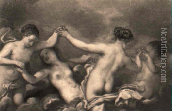 Madchenreigen In Den Wolken, Reigen Der Vier Winde(?) Oil Painting - Pietro (Libertino) Liberi