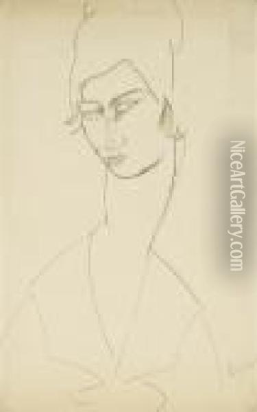 Portrait De Jeanne Hebuterne Oil Painting - Amedeo Modigliani