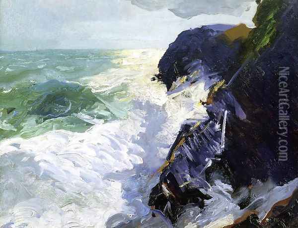 Sun And Spray Oil Painting - George Wesley Bellows
