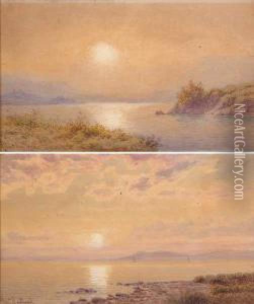 Coastal Landscapes (a Pair) Oil Painting - Henry Albert Hartland