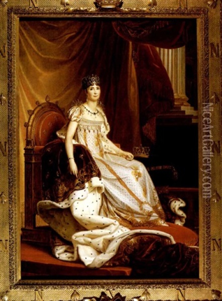 L'imperatrice Josephine En Costume De Sacre Oil Painting - Francois Pascal Simon Gerard