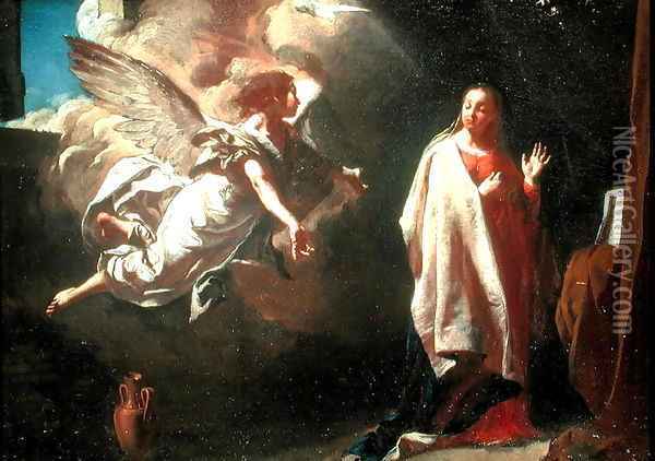 The Annunciation Oil Painting - Giovanni Battista Piazzetta
