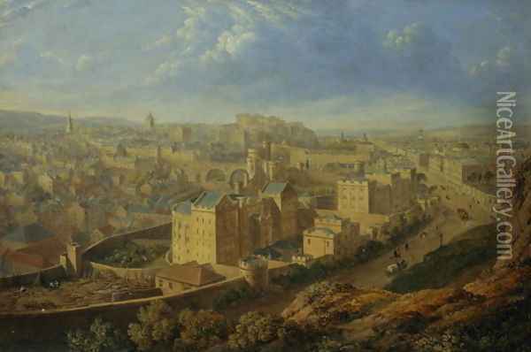 Edinburgh from the Calton Hill Oil Painting - Robert Batty